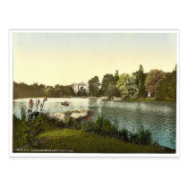 Lake in public garden, Karlsruhe, Baden, Germany m postcards