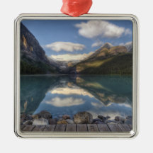 Lake Louise at sunrise, Banff National Park, Christmas Ornament
