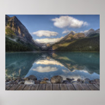 Lake Louise au lever de soleil, parc national de B Affiche