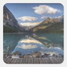 Lake Louise au lever de soleil, parc national de B Sticker Carré