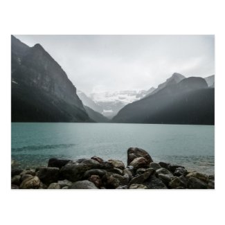 Lake Louise in the rain Postcard