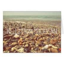 Lake Michigan Beach Rocks Cards