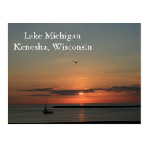Lake Michigan, Kenosha Wisconsin Postcards