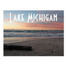 Lake Michigan Pastel Sunset Postcard