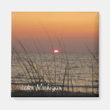 Lake Michigan SunSet Fridge Magnet