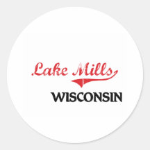 Lake Mills Wisconsin City Classic Stickers