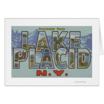 Lake Placid, New York - Large Letter Scenes Cards