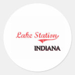 Lake Station Indiana City Classic Round Sticker