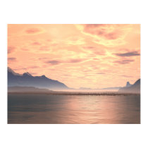 Lake Sunset 2 Generative Art Print posters
