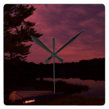 Lake Sunset Clock