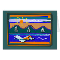 Lake Swim Greeting Card