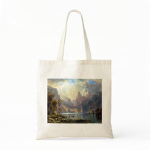 Lake Tahoe painting Nevada art by Albert Bierstadt Canvas Bags