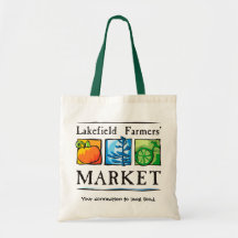 Lakefield Farmers' Market Tote Canvas Bags
