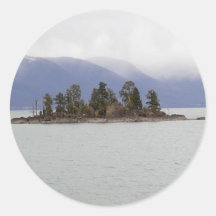 Lakes Islands Cloudy Round Stickers