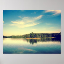 Lakeside Vintage Tree Line Poster