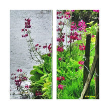 Lakeside Wildflowers Canvas Art Print Canvas Print