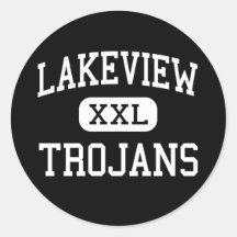Lakeview - Trojans - Junior - Santa Maria Round Sticker