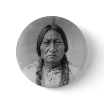 Lakota American Indian Chief Sitting Bull Pinback Button