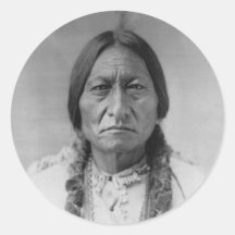 Lakota American Indian Chief Sitting Bull Round Stickers