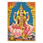 Lakshmi: Triple Lotus Greeting Card