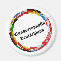 L'Allemagne et ses Laender ondulant des drapeaux Magnets Pour Réfrigérateur