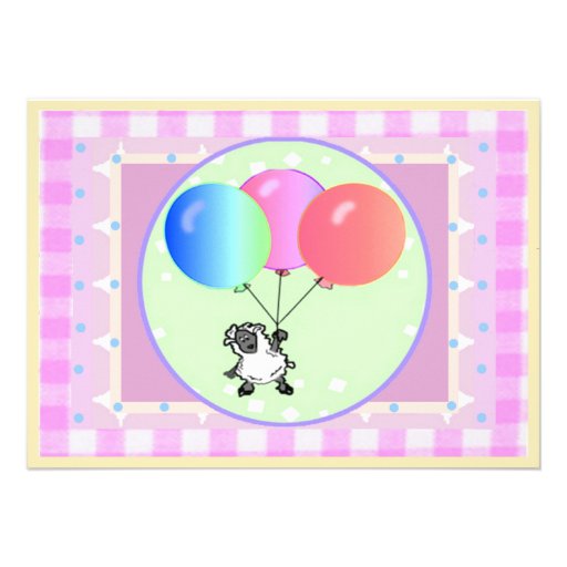 Lamb Baby Shower template card Custom Invitation