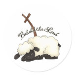Lamb with crucifix Behold the Lamb Stickers