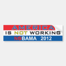 L'Amérique ne fonctionne pas Nobama 2012 Autocollant Pour Voiture