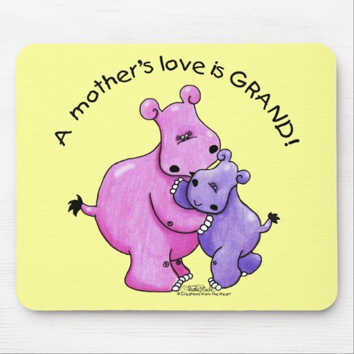 L'amour de mère d'Hippopotames-Un est grand ! Tapis De Souris