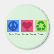 L'amour de paix réutilisent magnets pour réfrigérateur