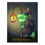 lamp-gnome greeting card post card