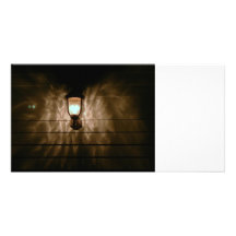 lamp with angel wings reflection on wall picture card