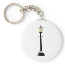 Lamplight at Night in Winter Key Chains
