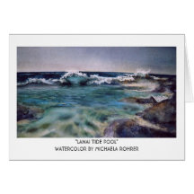 Lanai Tide Pool - Watercolor by Michaela Rohrer Greeting Cards