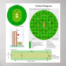 Lancement de champ de position de cricket et diagr affiche