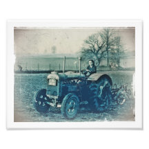 Land Army Woman Driving Tractor Photo Print