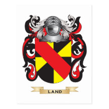 Land Coat of Arms (Family Crest) Post Cards