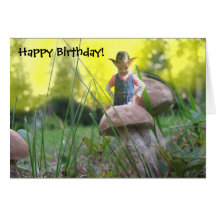 Land of Shroom - Happy Birthday! Greeting Cards