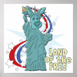 Land of the Free Corgi Poster