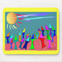 Land Sharks Family Reunion~~Whimsical Art Mouse Pads