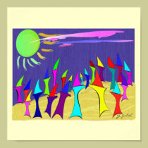Land Sharks Playing On The Beach CANVAS posters