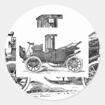 Landaulet Electric Round Stickers