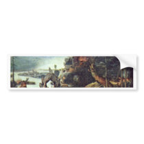 Landscape And Temptation Of St. Anthony By Bruegel Bumper Sticker
