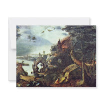 Landscape And Temptation Of St. Anthony By Bruegel Custom Invitation