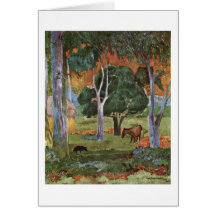 Landscape At La Dominique By Paul Gauguin Greeting Cards