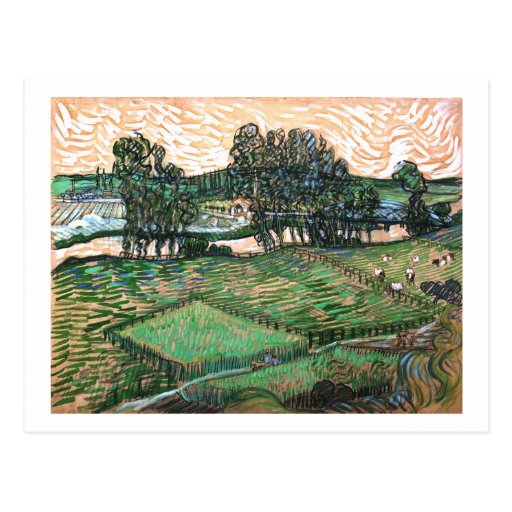 Landscape, Bridge across Oise, Vincent van Gogh Post Cards