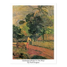 Landscape (Horse On The Way) By Paul Gauguin Post Cards
