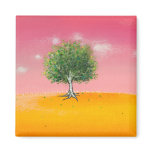 Landscape painting tree warm colorful sunny art refrigerator magnets