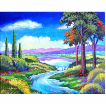 Landscape River Painting Art - Multi Cut Out
