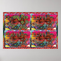 Landscape Sketch Digital Collage Art Poster